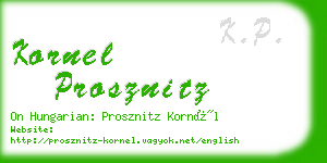 kornel prosznitz business card